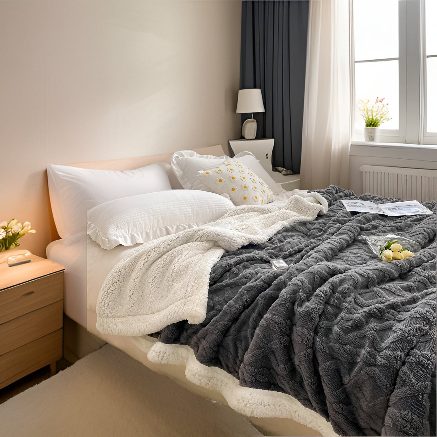 Cozy Cuddle - Couverture en cachemire polaire double face pour des nuits chaleureuses et stylées