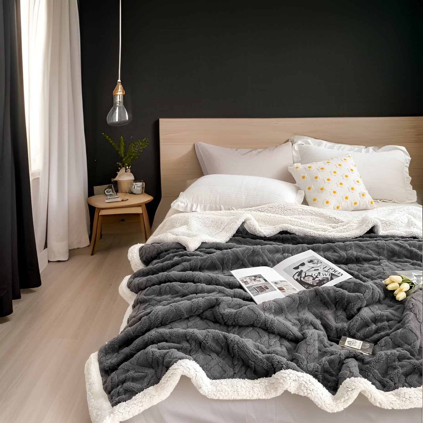 Cozy Cuddle - Couverture en cachemire polaire double face pour des nuits chaleureuses et stylées