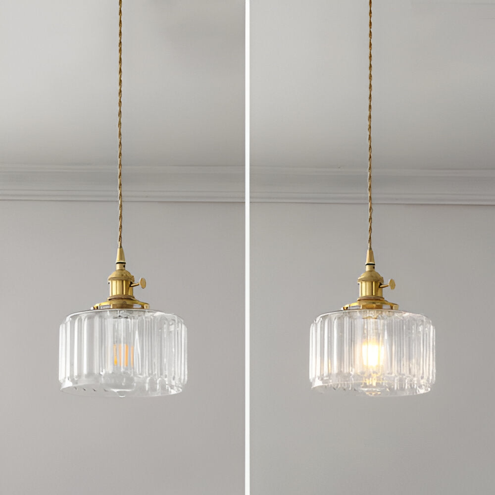ÉmeraudeLustre – Suspension rétro en vert profond & verre sculpté
