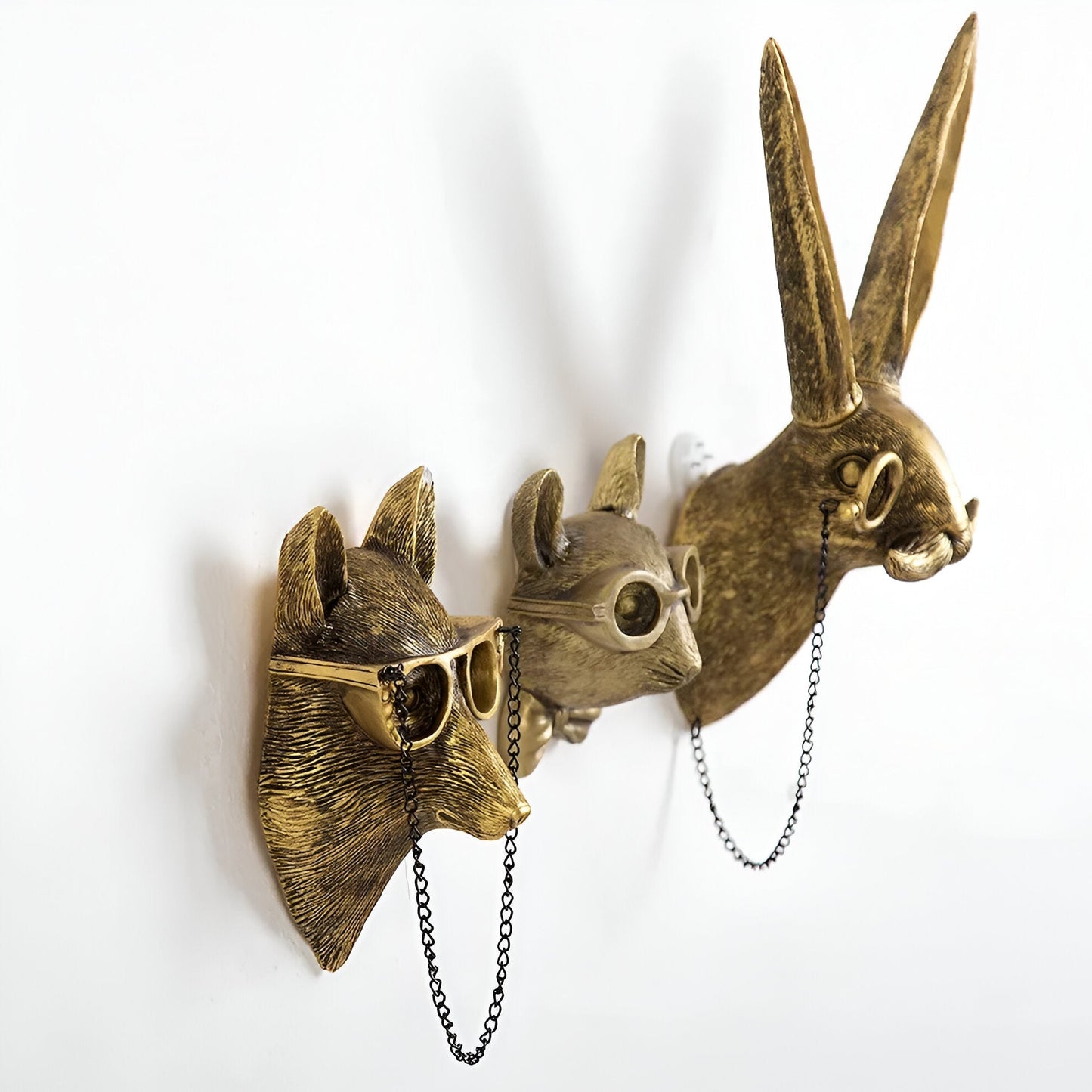 Tête D'Animal Décorative En Finition Bronze Antique