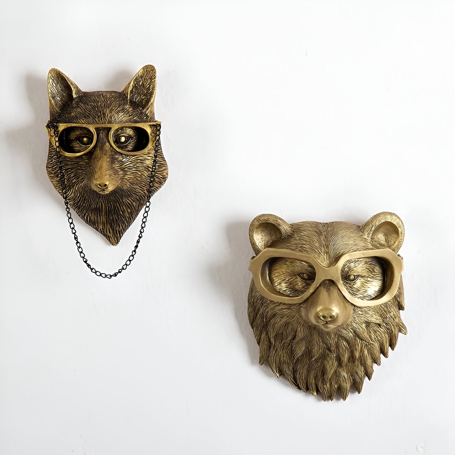 Tête D'Animal Décorative En Finition Bronze Antique