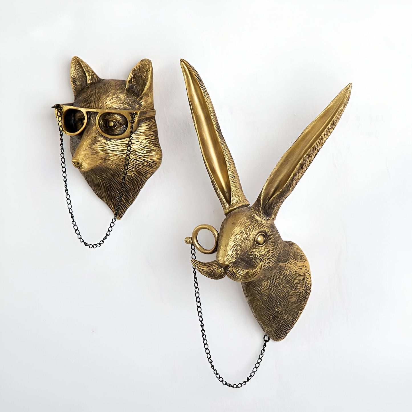 Tête D'Animal Décorative En Finition Bronze Antique