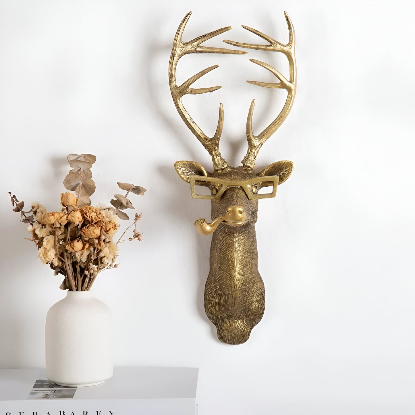 Tête D'Animal Décorative En Finition Bronze Antique