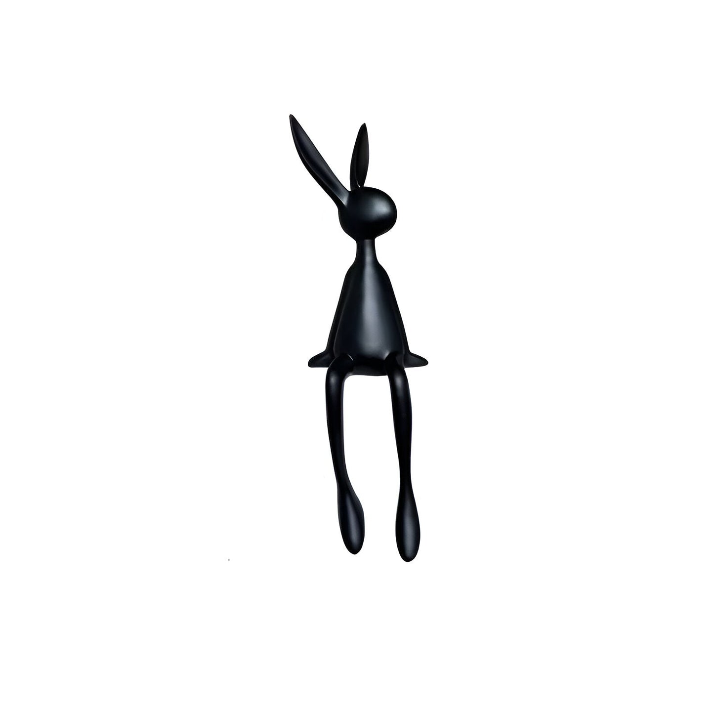 ResinLux Lapin de Pâques - Décoration moderne en résine noir/blanc/bleu