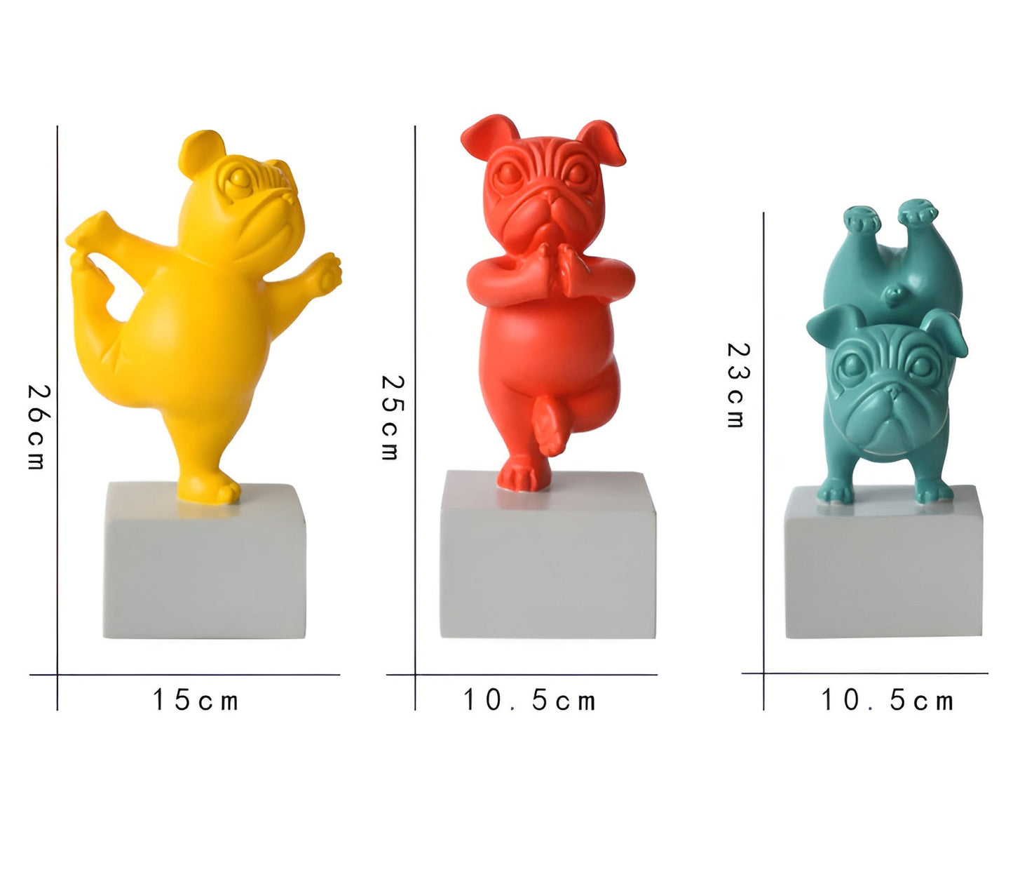 Yoga Bulldog Zen – Figurine de bouledogue en posture de yoga pour une touche ludique
