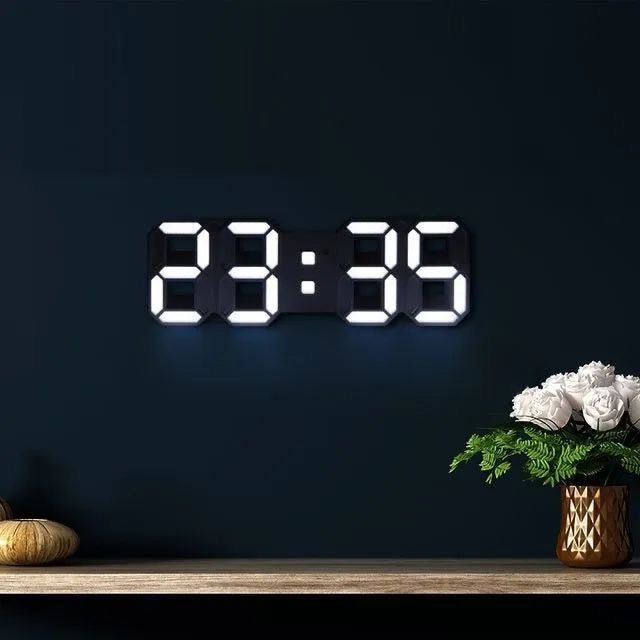 LumiHorloge – Horloge murale LED 3D avec intensité réglable