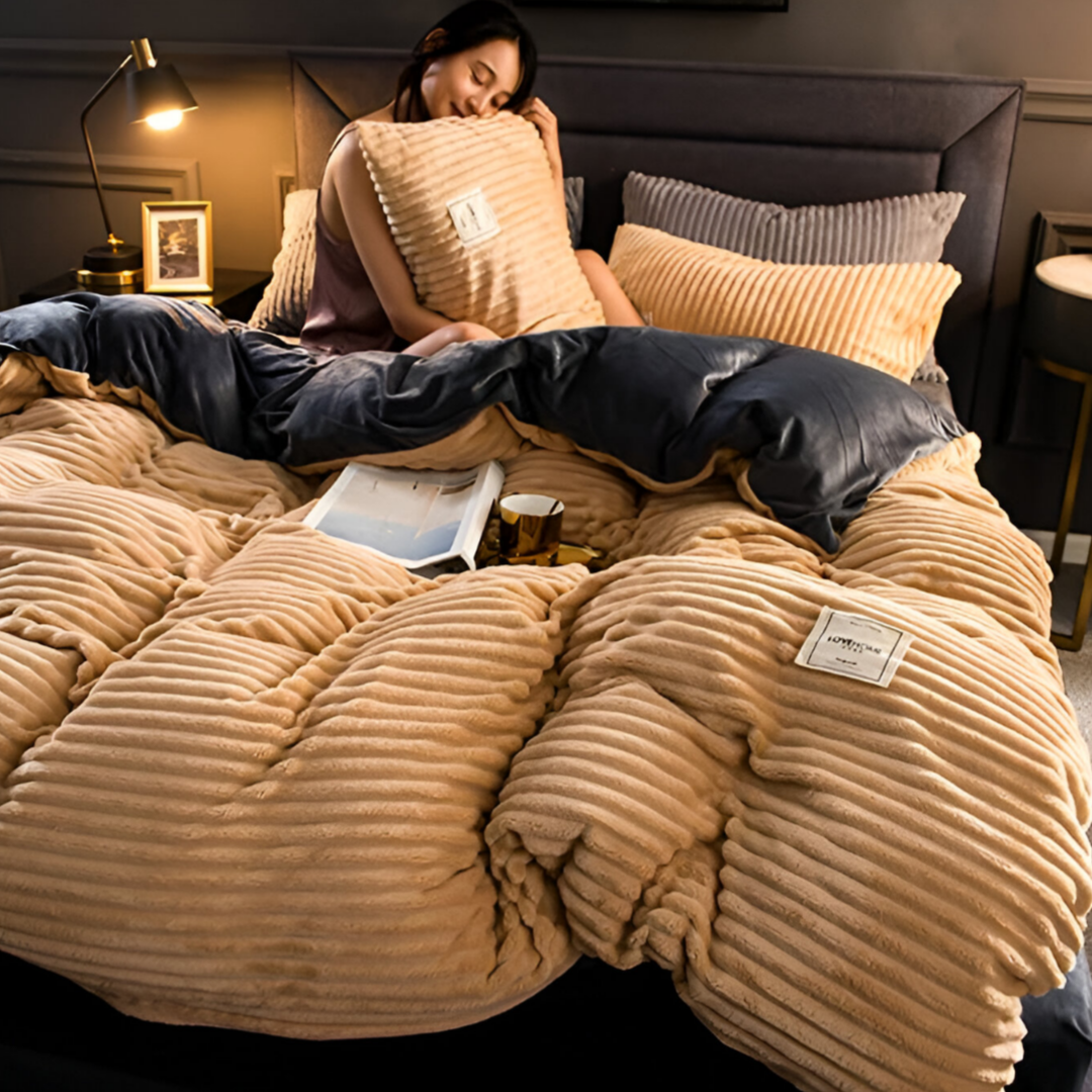 Blonney – Douce parure de lit en flanelle pour nuits chaudes