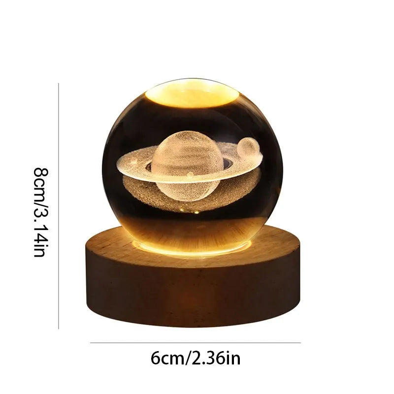 Veilleuse boule de cristal galaxie 3D