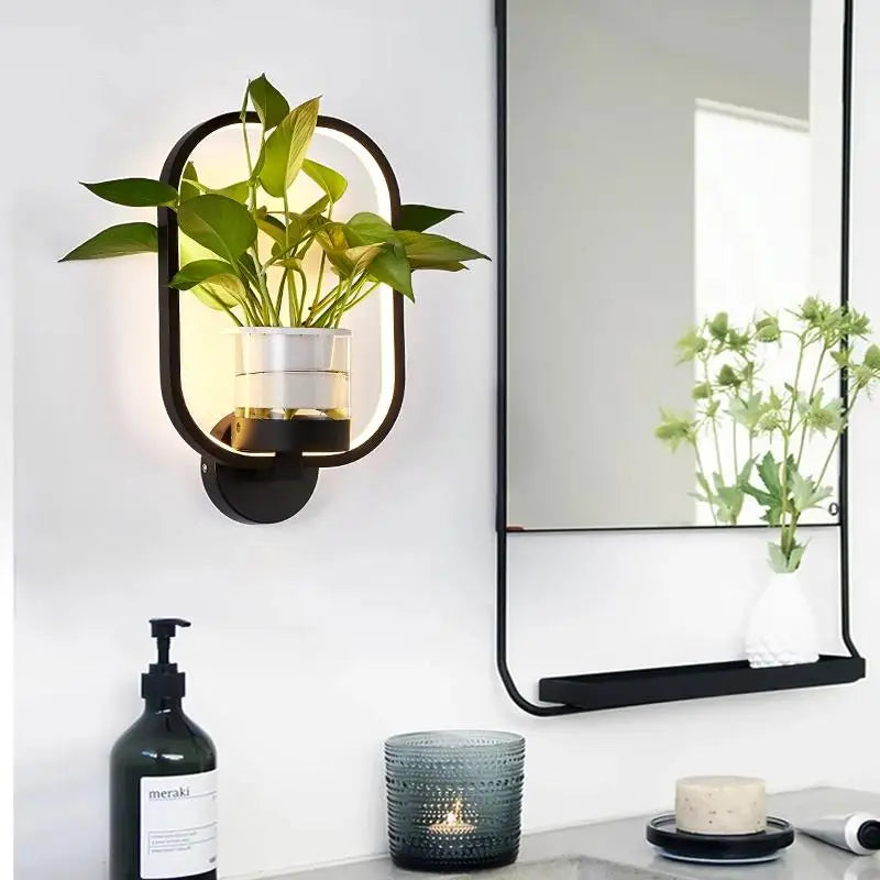 Applique murale design avec plante verte