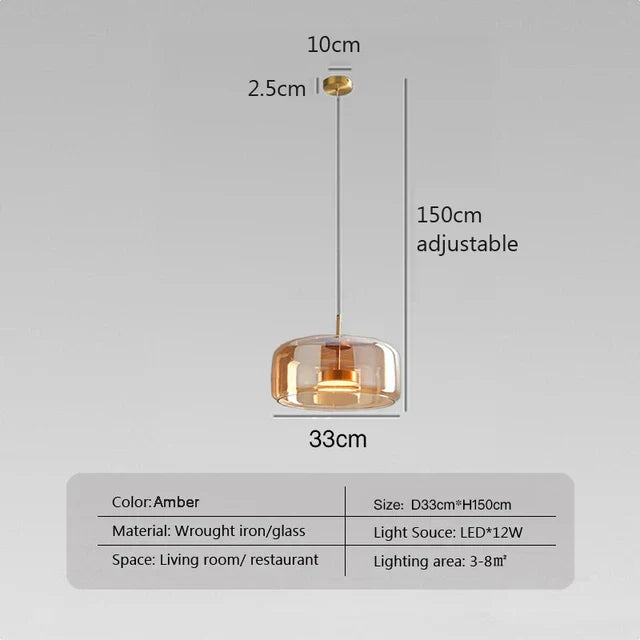 Lampe suspendue minimaliste en verre