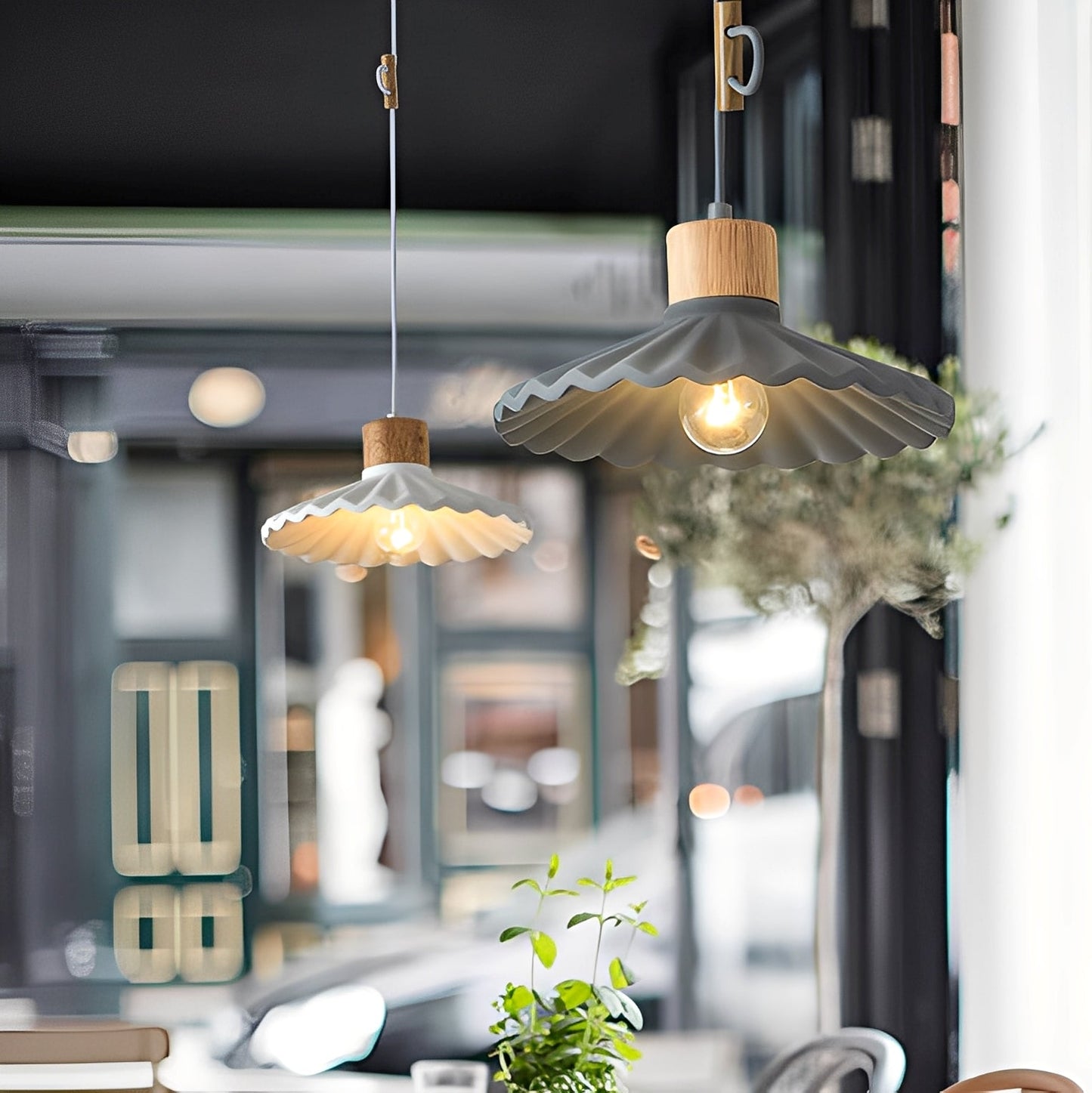 Alina – Lustre Moderne en Résine et Bois