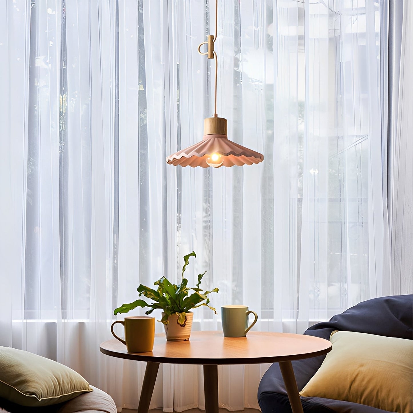 Alina – Lustre Moderne en Résine et Bois