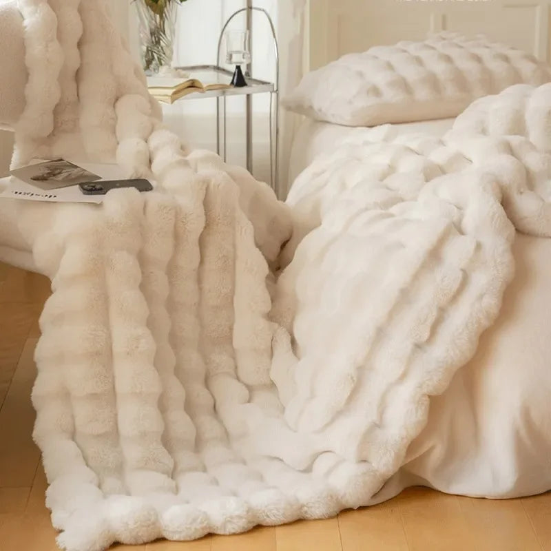 Couverture polaire douce et confortable en fourrure