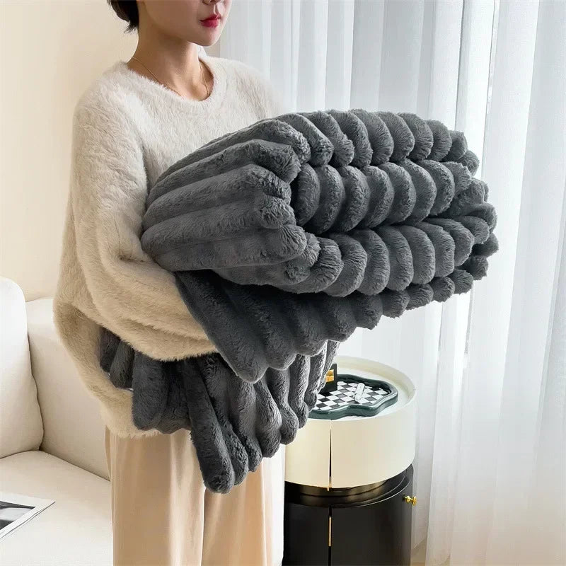 Couverture en peluche douce en velours à bulles