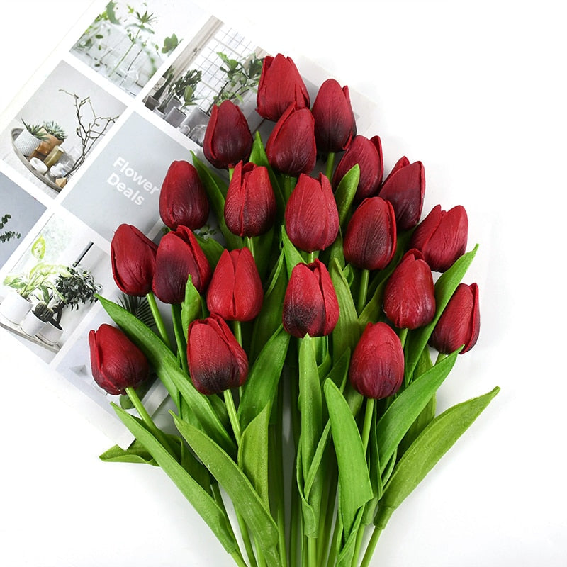 Bouquet de tulipes artificielles au rendu naturel