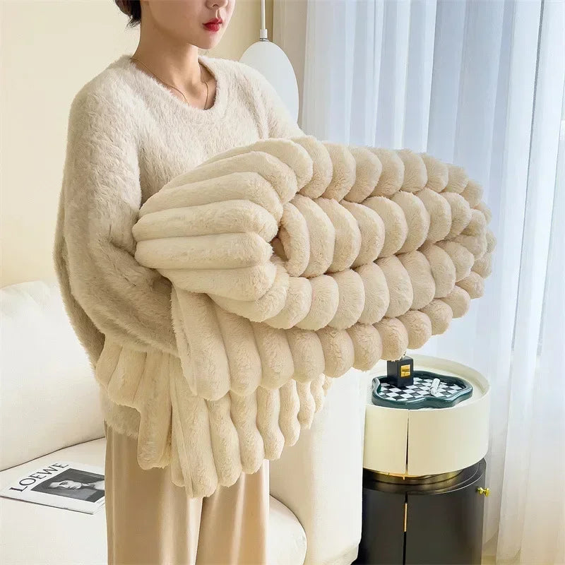 Couverture en peluche douce en velours à bulles