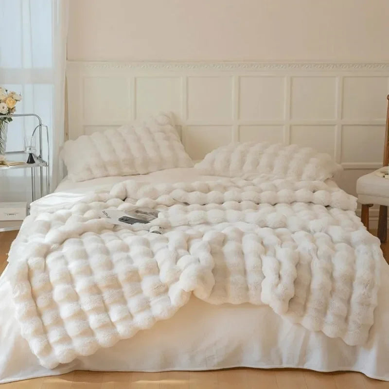 Couverture polaire douce et confortable en fourrure