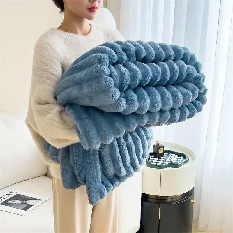 Couverture en peluche douce en velours à bulles