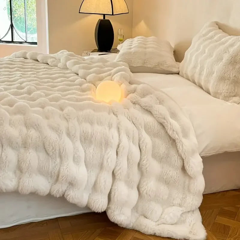 Couverture polaire douce et confortable en fourrure