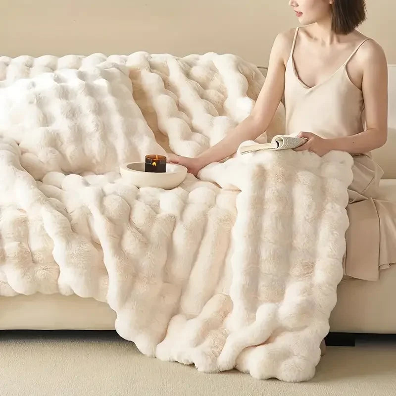 Couverture polaire douce et confortable en fourrure
