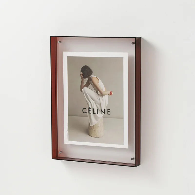 Cadre photo en acrylique transparent – Effet flottant moderne
