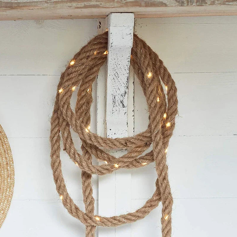 Elias – Lampe en Corde Enchantée Style Rustique