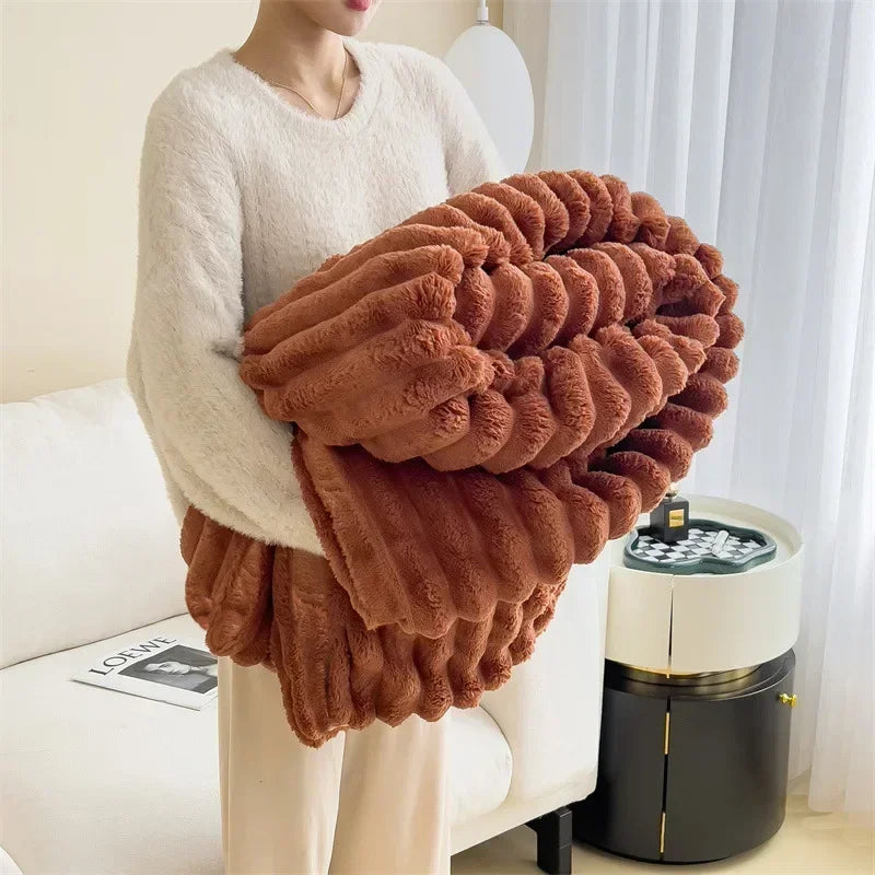 Couverture en peluche douce en velours à bulles