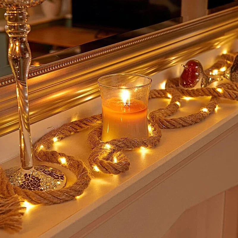 Elias – Lampe en Corde Enchantée Style Rustique
