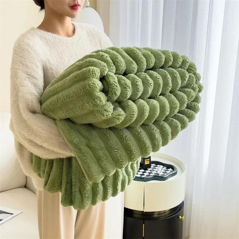 Couverture en peluche douce en velours à bulles