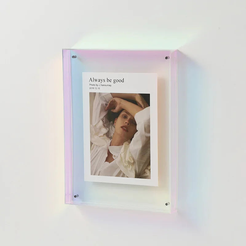 Cadre photo en acrylique transparent – Effet flottant moderne
