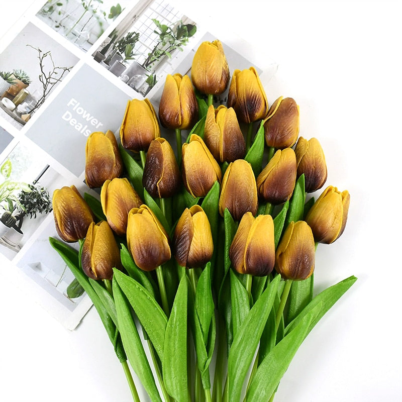 Bouquet de tulipes artificielles au rendu naturel