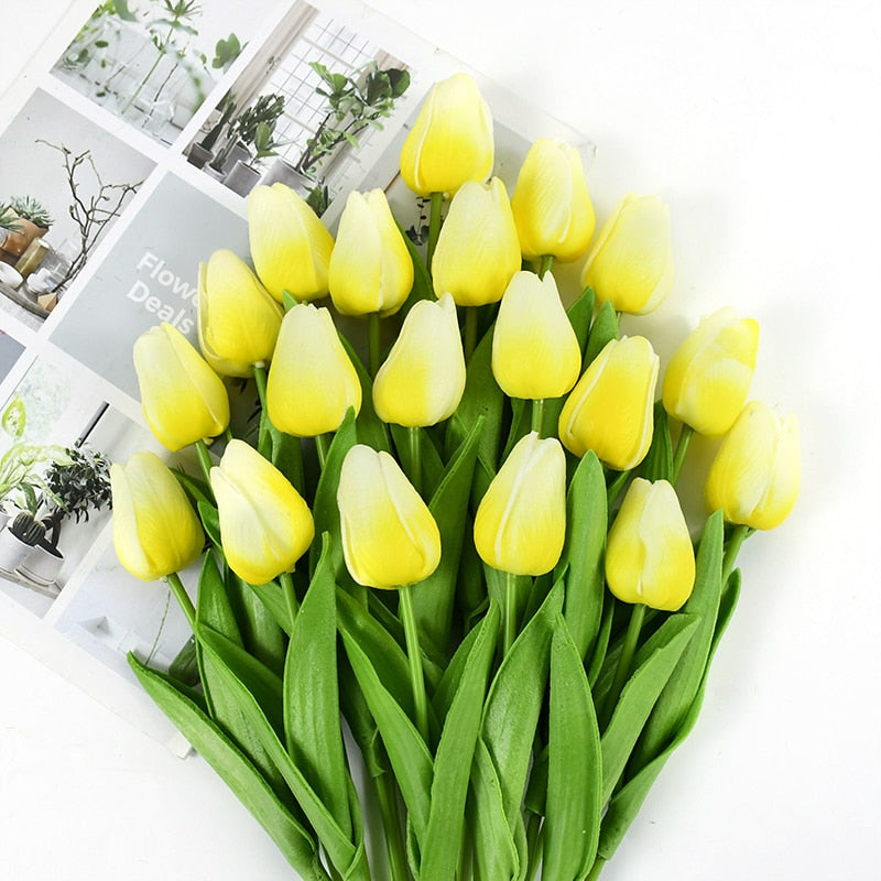 Bouquet de tulipes artificielles au rendu naturel