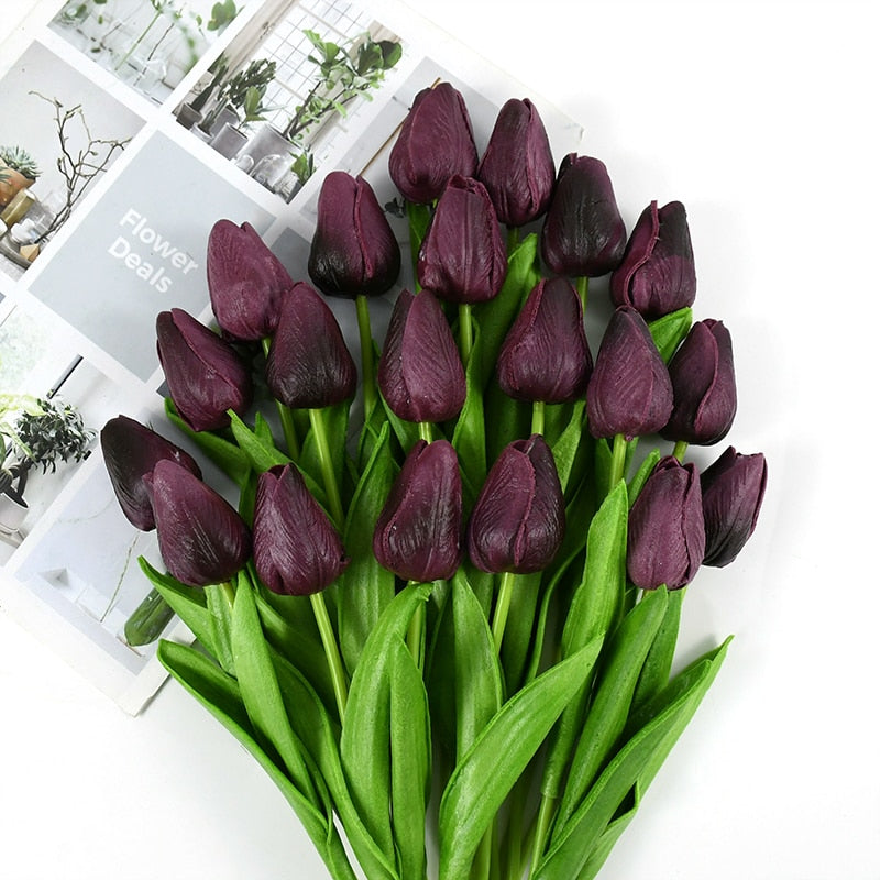 Bouquet de tulipes artificielles au rendu naturel