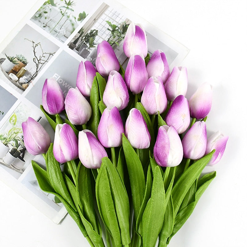Bouquet de tulipes artificielles au rendu naturel