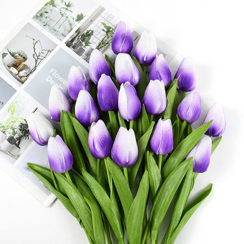 Bouquet de tulipes artificielles au rendu naturel