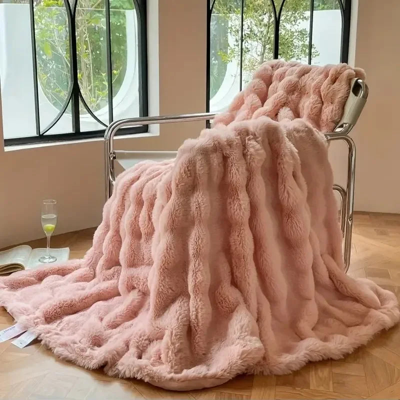 Couverture polaire douce et confortable en fourrure