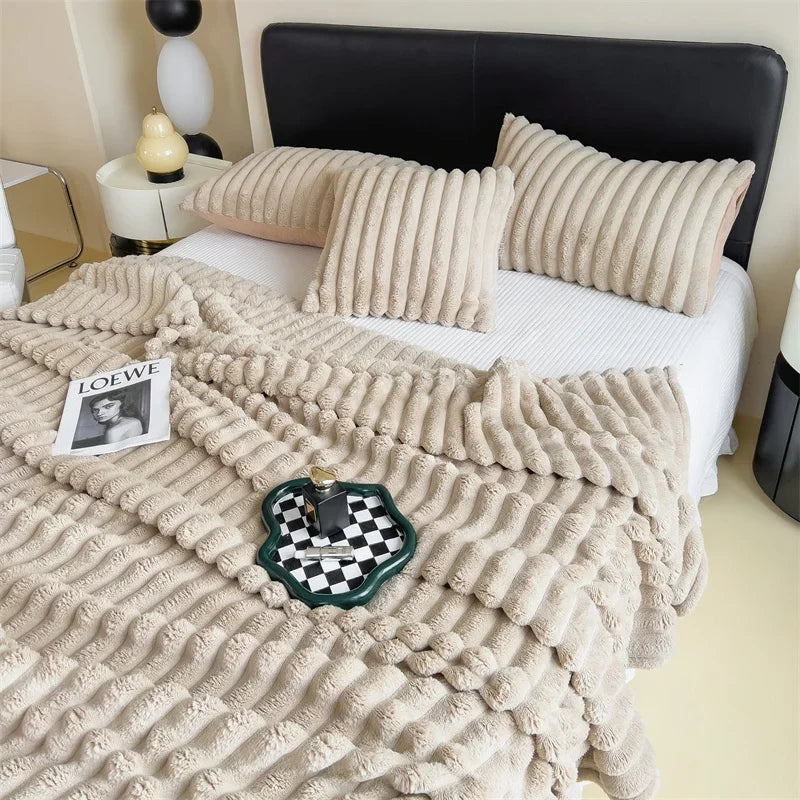 Couverture en peluche douce en velours à bulles