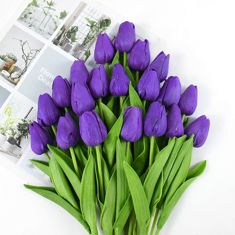 Bouquet de tulipes artificielles au rendu naturel