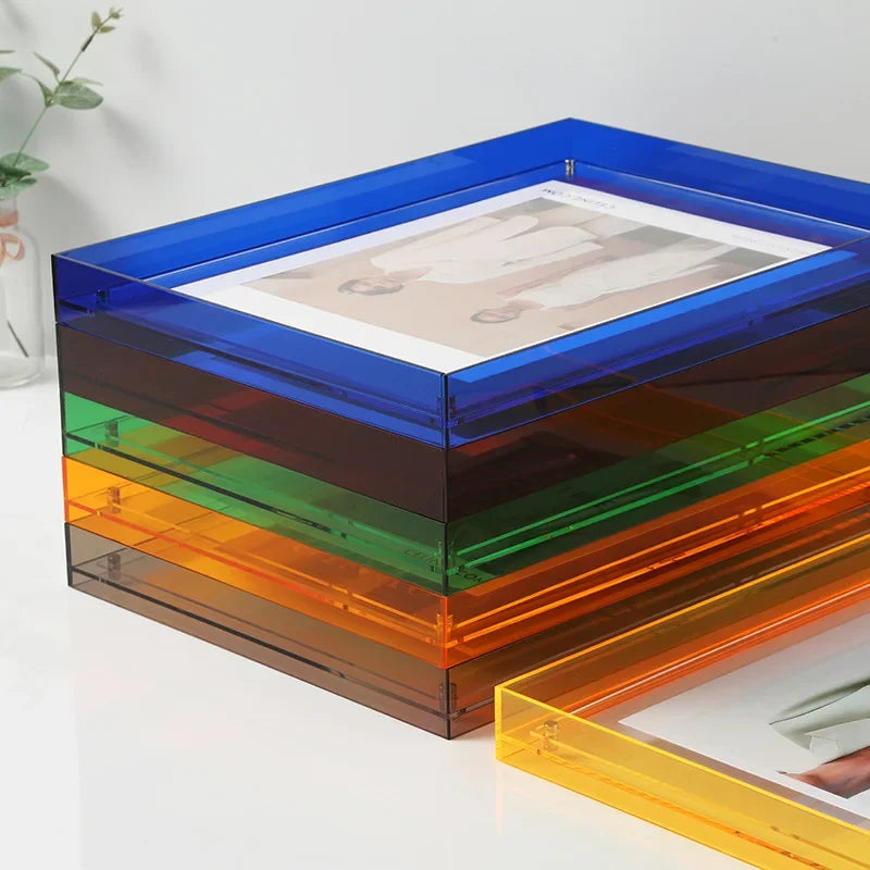 Cadre photo en acrylique transparent – Effet flottant moderne