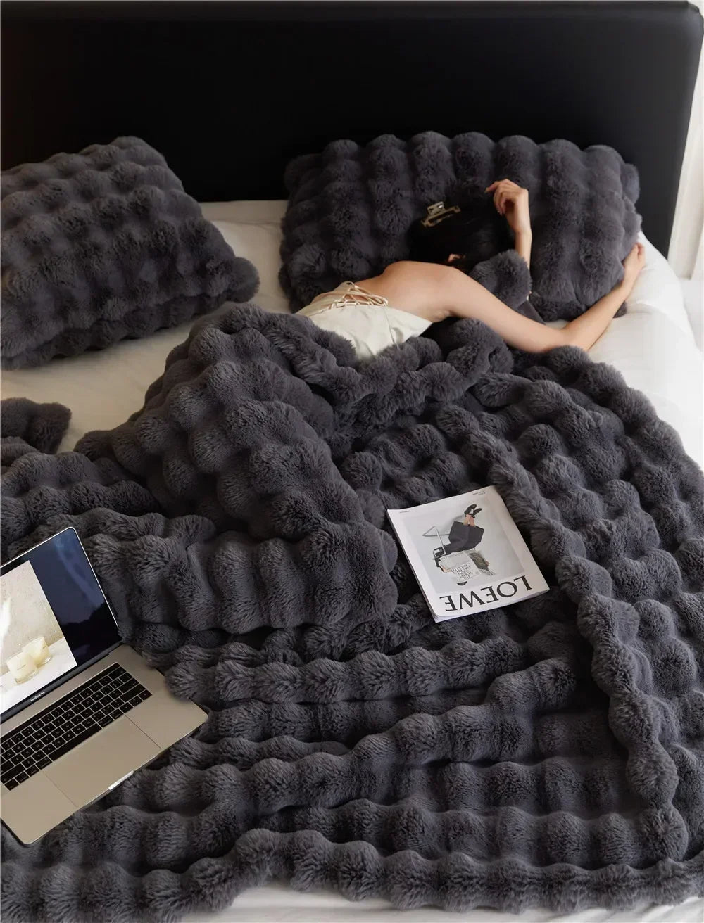 Couette polaire douce en fausse fourrure