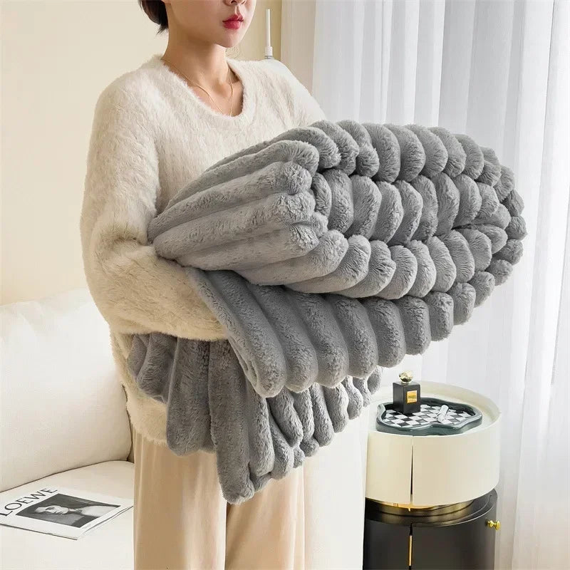 Couverture en peluche douce en velours à bulles