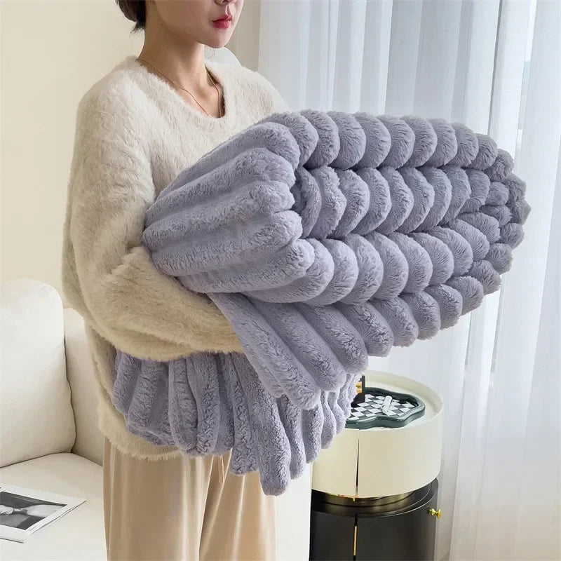 Couverture en peluche douce en velours à bulles