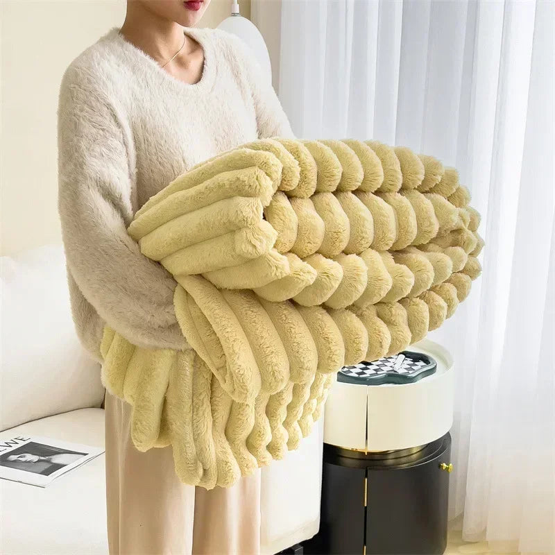 Couverture en peluche douce en velours à bulles