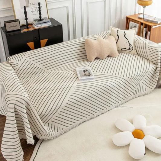 Tissu de protection rayé pour canapé