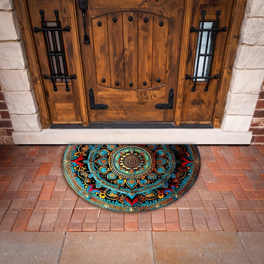 Tapis d'entrée imprimé style demi-lune
