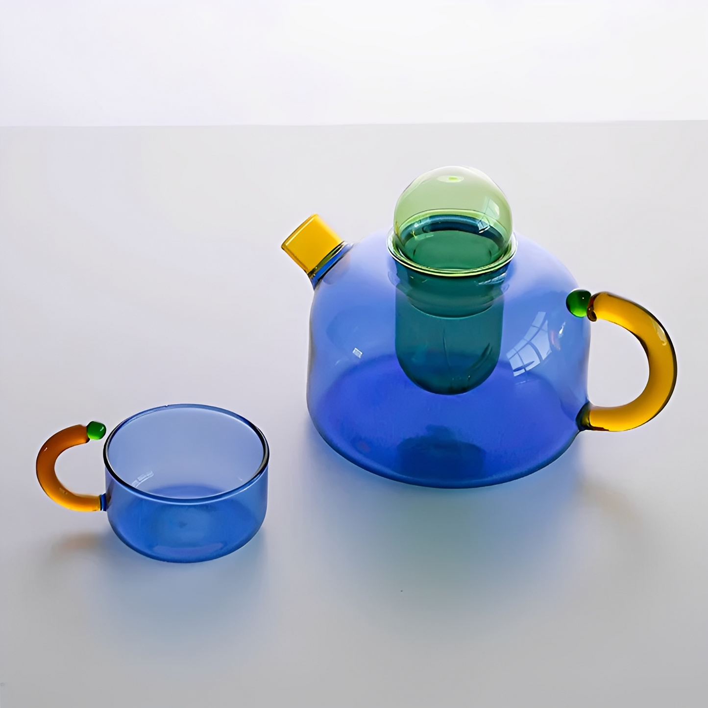 Taya – Théière en verre résistant à la chaleur avec contraste de couleur