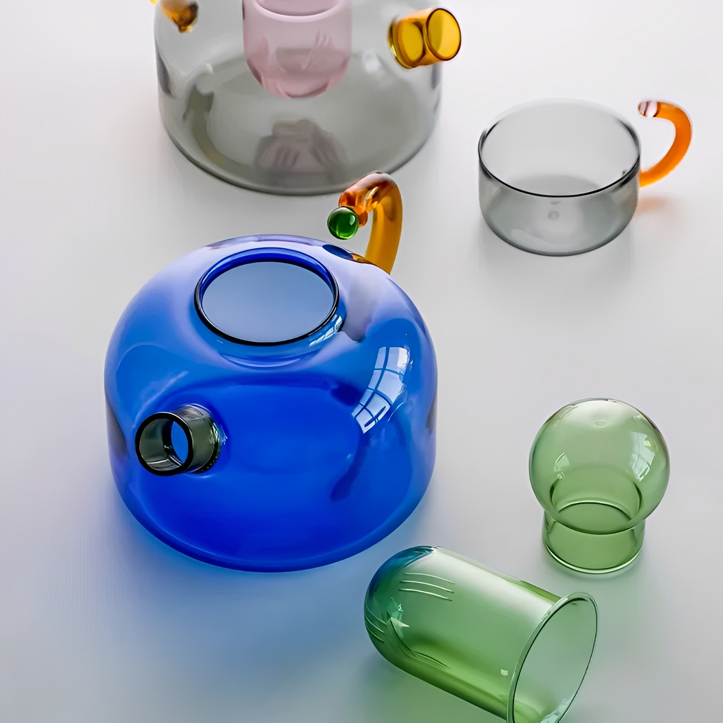 Taya – Théière en verre résistant à la chaleur avec contraste de couleur