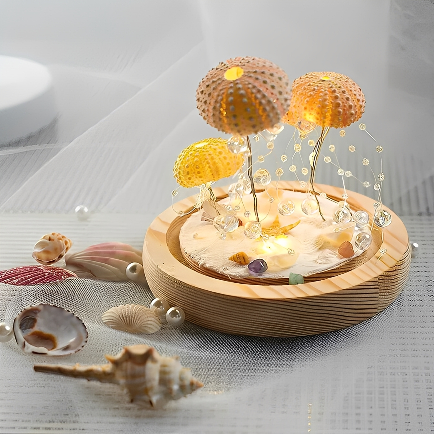 Nerina – Lampe de nuit en méduse fabriquée à la main