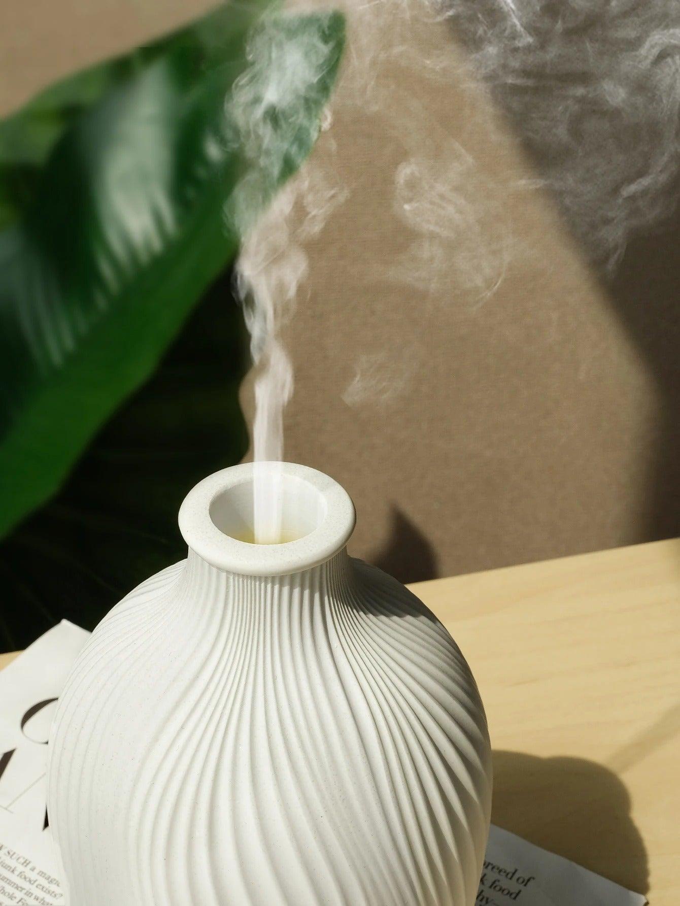 Diffuseur Bohème – Humidificateur ultrasonique en forme de vase au style boho en polyresine