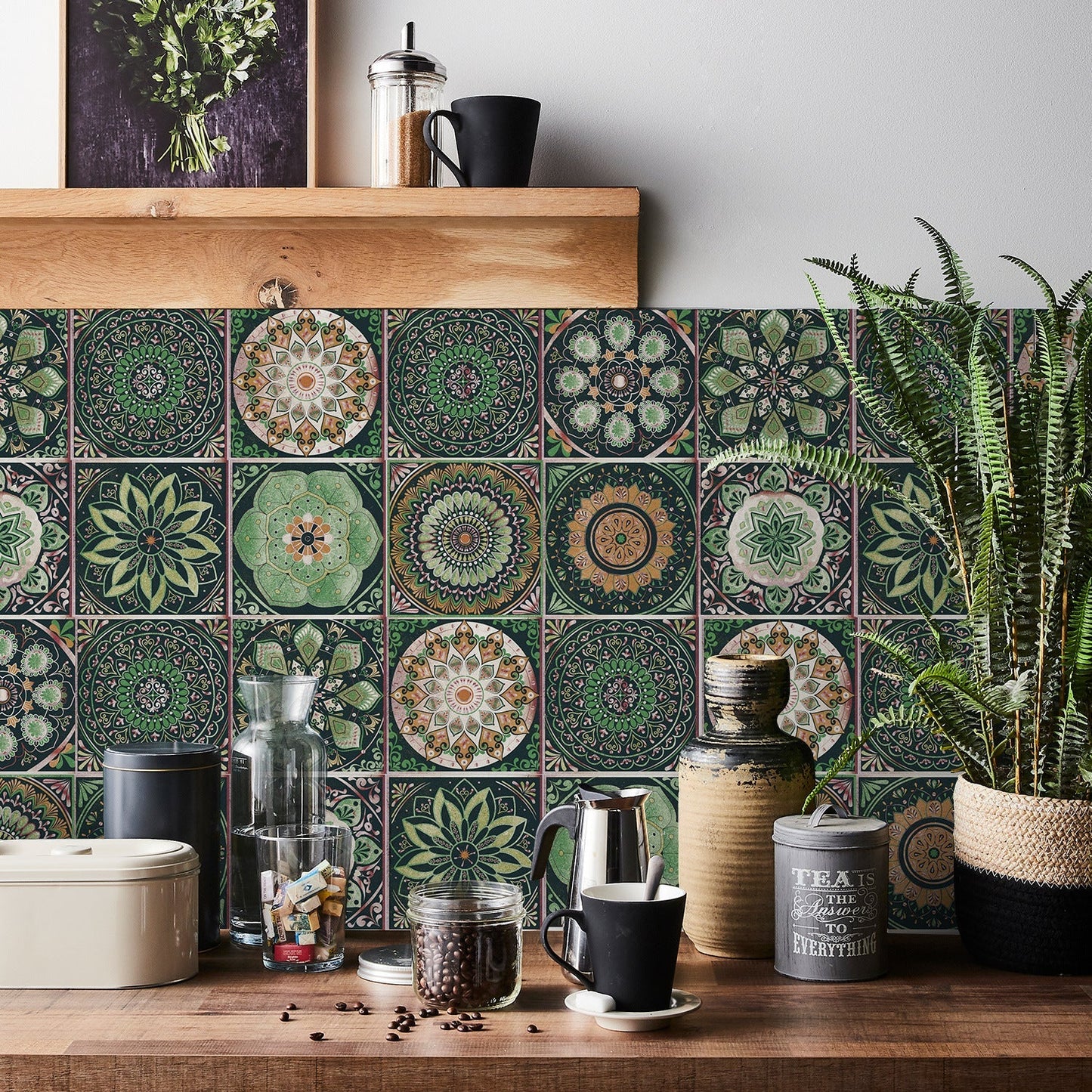 Autocollant mural pour carrelage de cuisine de style européen